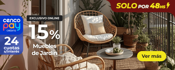 15% - Muebles de jardín.